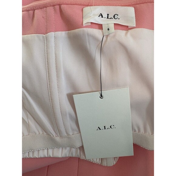 A.L.C. women Elizabeth Strapless Sheath Midi Dress size 6 Grapefruit Coral Pink - Picture 6 of 10